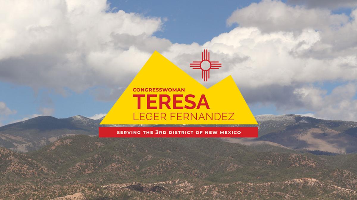 Representative Fernandez logo overlaying a snow capped mountain backdrop