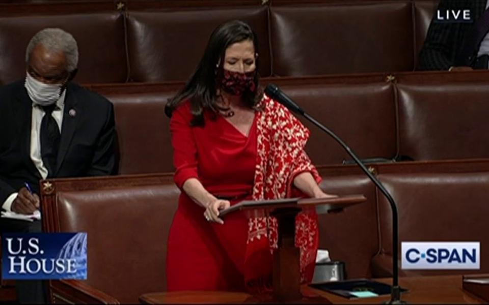 Congresswoman Leger Fernandez delivering her speech on the House floor