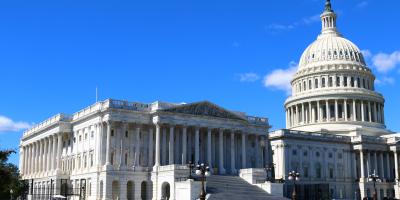 Capitol dome against blue sky